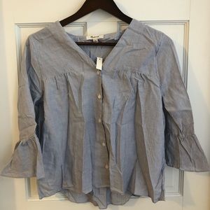 Madewell Blouse with Ruffle Sleeve